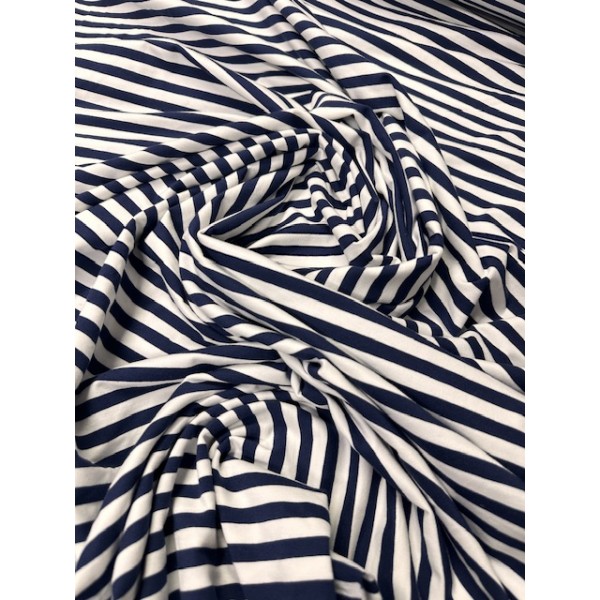 Džersio trikotažas su skaitmenine spauda NAVY STRIPES Džersio trikotažas su skaitmenine spauda NAVY STRIPES